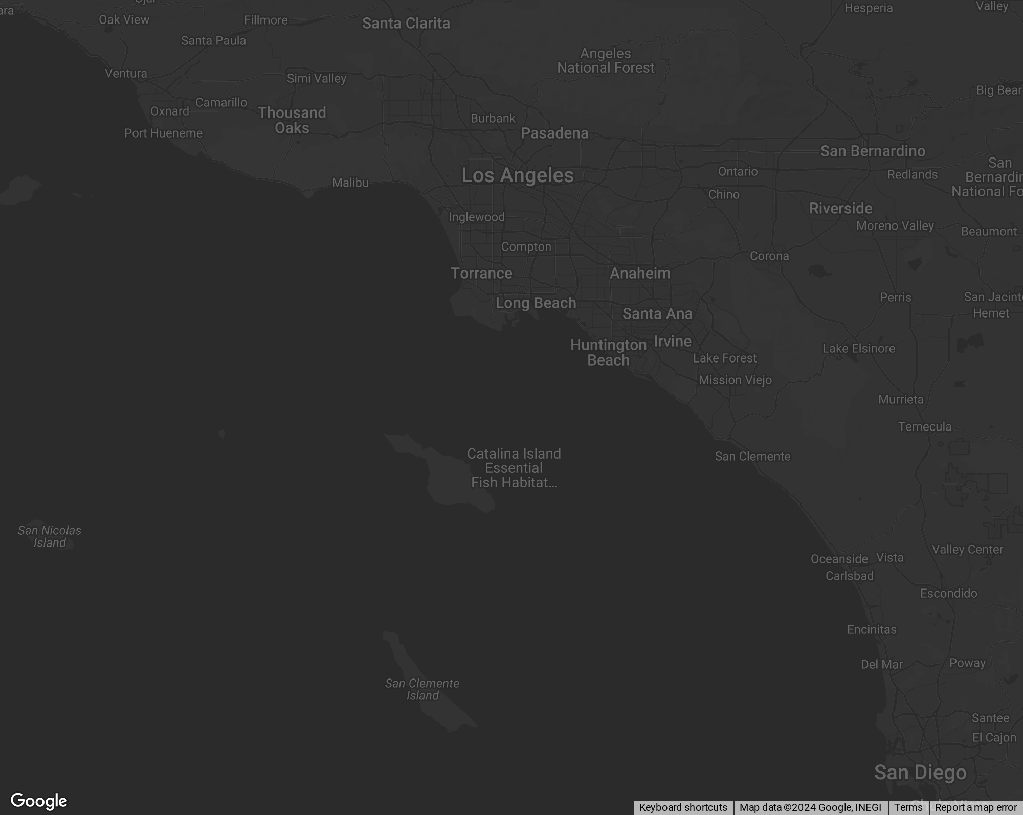 Map of the Southern California